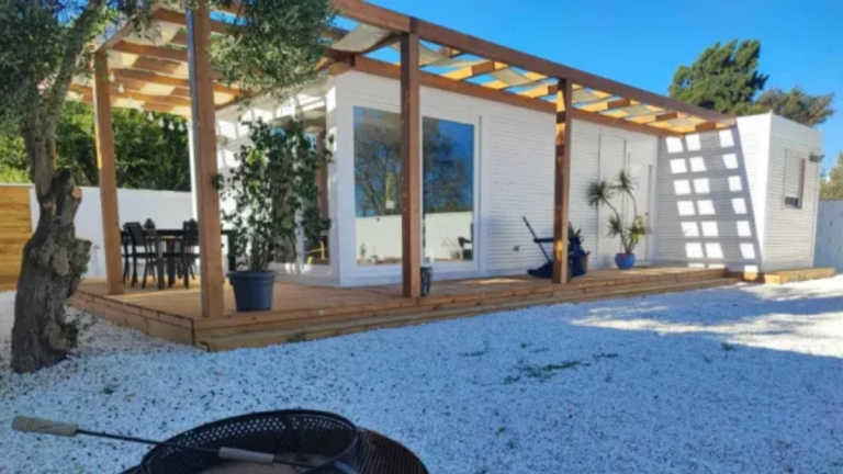 Pérgola de madera tratada para jardín